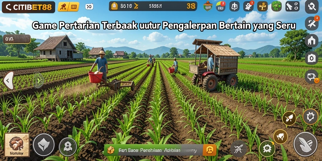 Screenshot utama CITIBET88 menampilkan gameplay pertanian yang menarik.