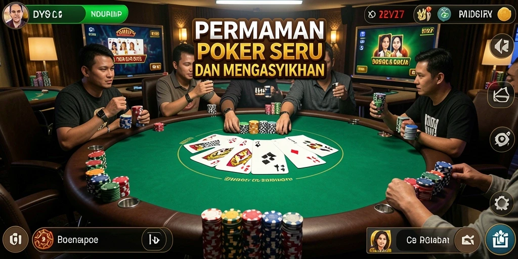 Tampilan gameplay menarik dari DY01 dengan fokus pada permainan Poker.