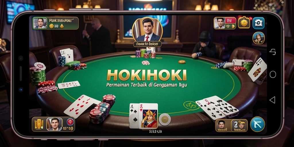 Tampilan gameplay HOKIHOKI yang mendebarkan saat bermain Poker.