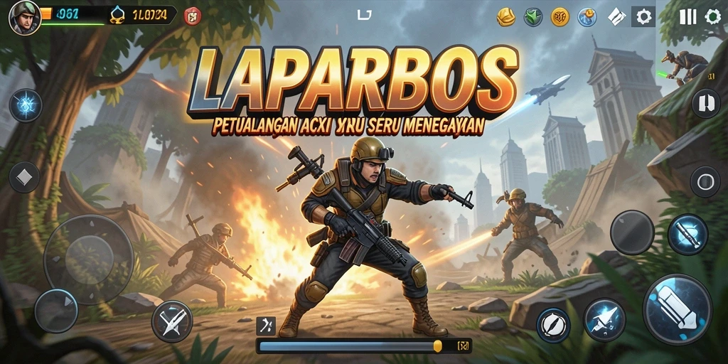 Tampilan permainan LAPARBOS yang mendebarkan dan penuh aksi.