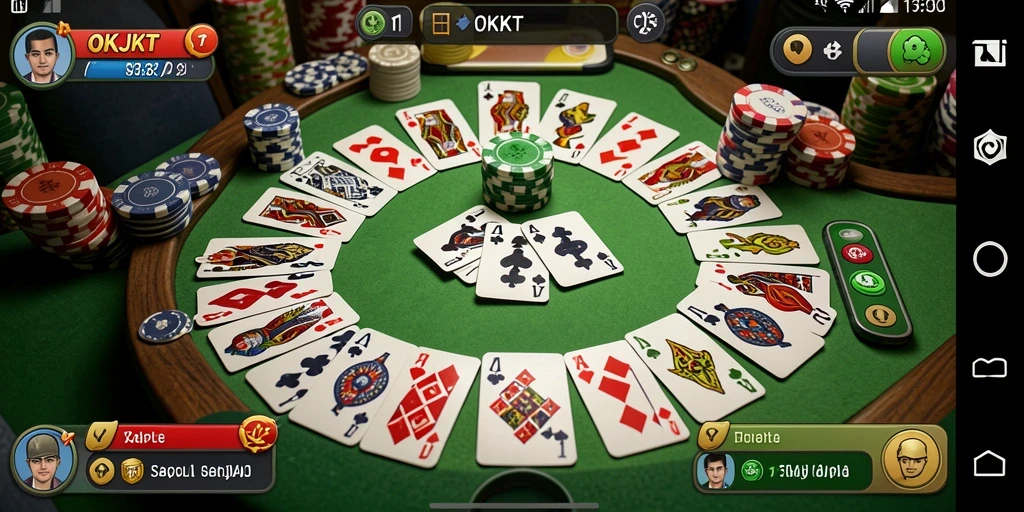 Tampilan screenshot OKJKT yang menunjukkan pertandingan Gaple yang seru.
