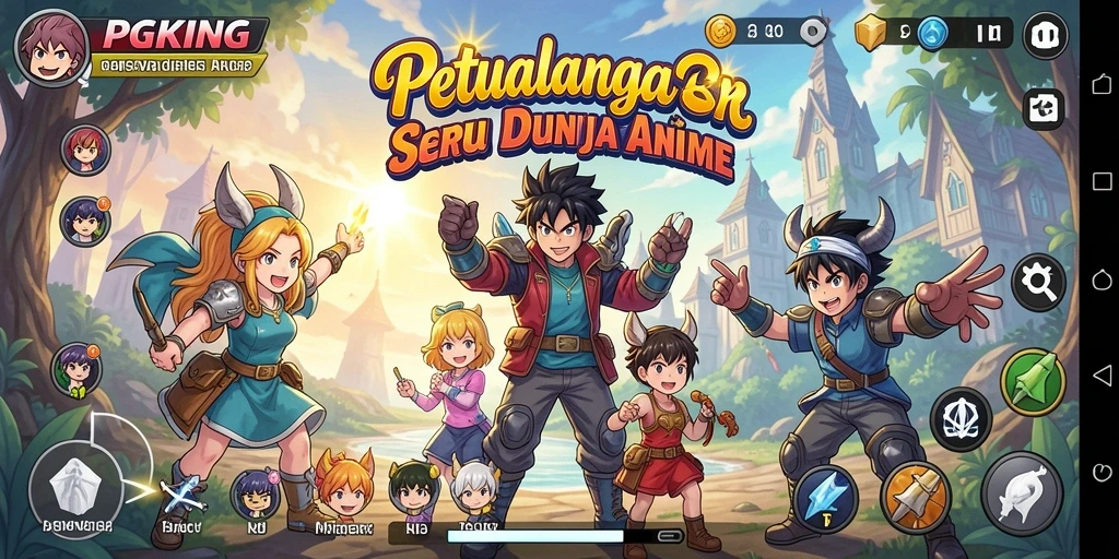 Tampilan mendebarkan dari gameplay Anime PGKING yang penuh aksi.