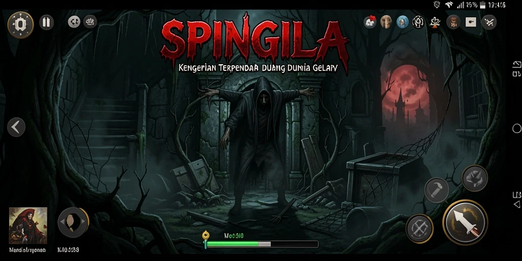 Tangkapan layar menampilkan gameplay menegangkan dalam SPINGILA.
